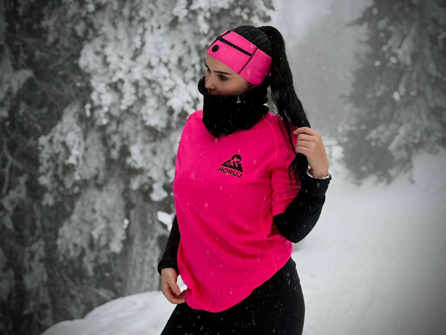 HORUJ Active Neon tričko - růžové